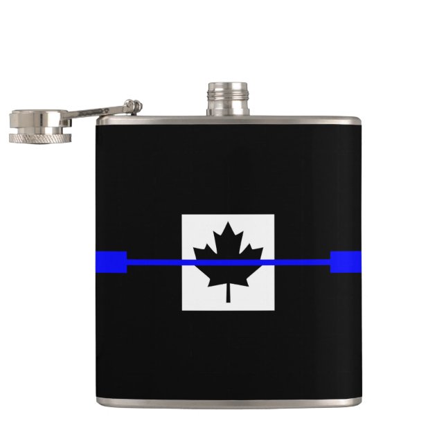 Flasques Accent mince de la ligne bleue sur le drapeau cana (Ouvert)
