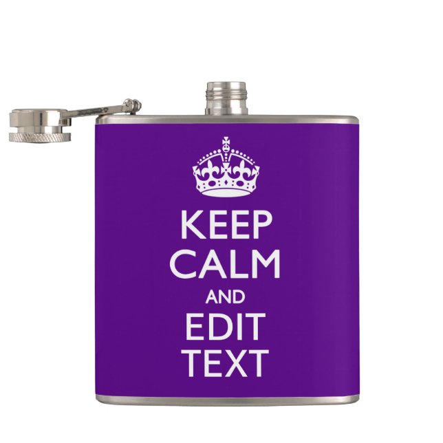 Flasques Accent Violet Gardez Le Calme Et Votre Texte Facil (Ouvert)