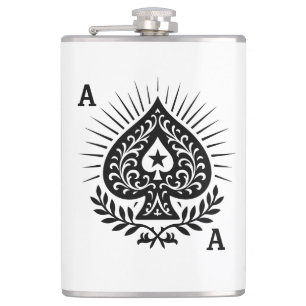 Flasques Ace de pique — Filigree Star & Laurel