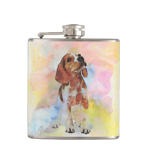Flasques adorable adorable puppy tendance chien aquarelles