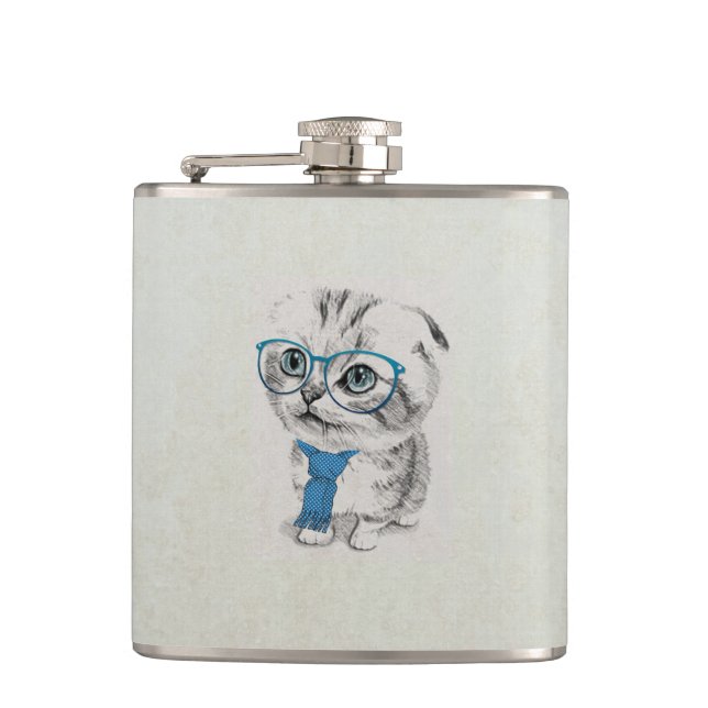 Flasques adorable et drôle dessin animal chaton tendance (Devant)