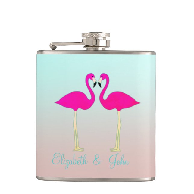 Flasques Adorable Flamants roses Roses Dans L'Amour Personn (Devant)