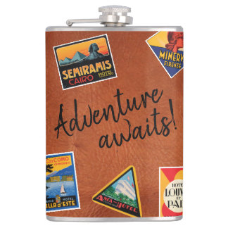 Flasques Adventure Attend Étiquette Vintage voyage