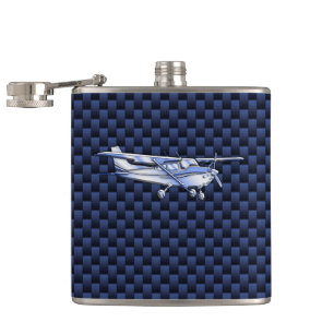 Flasques Aéronef Classique Chrome Cessna Flying Carbon Fibr