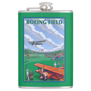 Flasques Affiche de Vintage voyage de champ de Boeing
