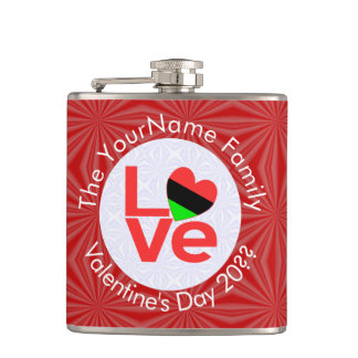 Flasques African American Red Letters LOVE Drapeau Personna