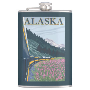 Flasques AlaskaRailroad et Vintage voyage de Fireweed
