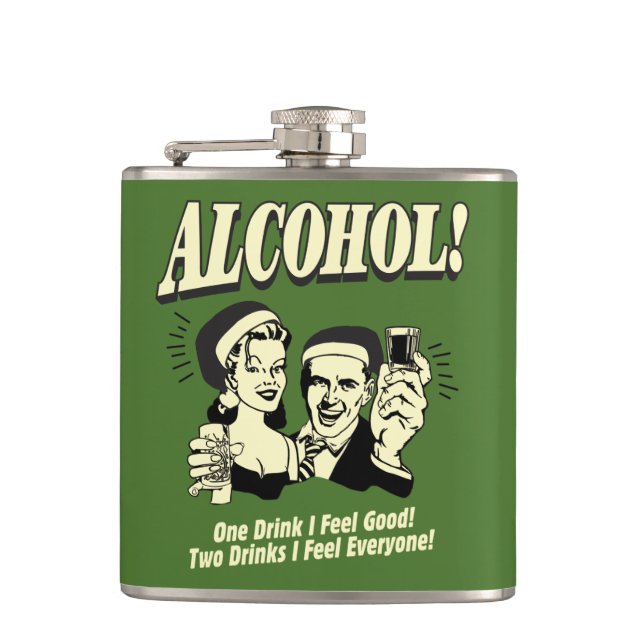 Flasques Alchohol : One Drink Je me sens bien (Devant)