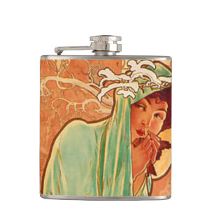 Flasques Alphonse Mucha Art Nouveau Hiver