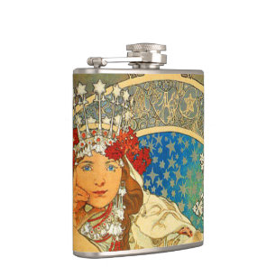 Flasques Alphonse Mucha Art Nouveau Princesse Hyacinth