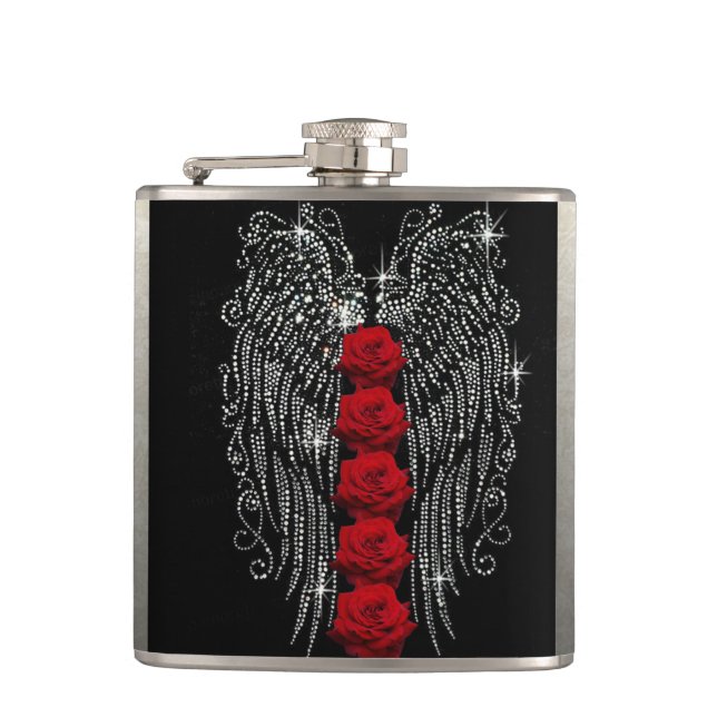 Flasques Ange de Diamant et roses rouges (Devant)