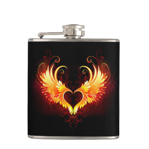 Flasques Angel Fire Heart with Wings