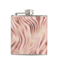 Animal Zèbre Rayures Rose Clair Doré Bronze