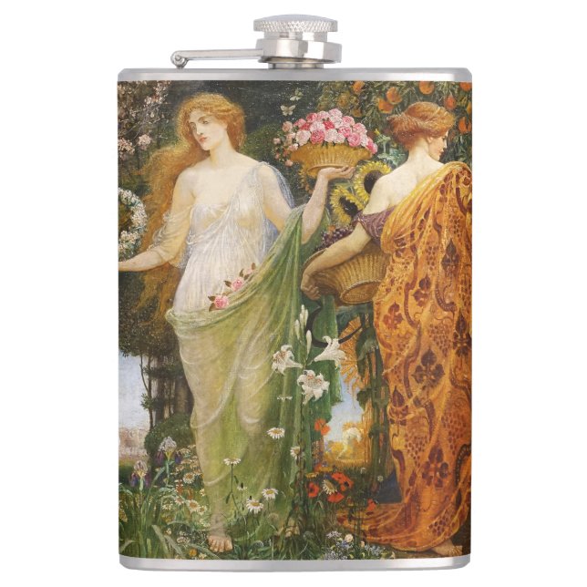 Flasques Antique Art Nouveau Four Seasons by Walter Crane (Devant)