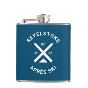 Flasques Après Ski Revelstoke Mountain Crossed Skis Crest