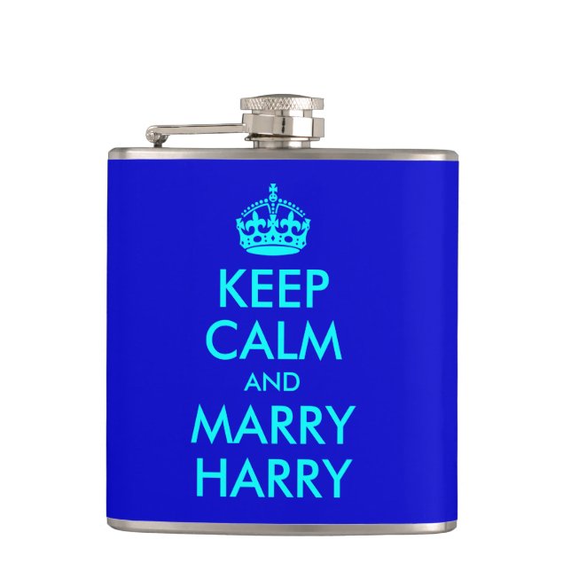Flasques Aqua Keep Calm et Marry Harry (Devant)