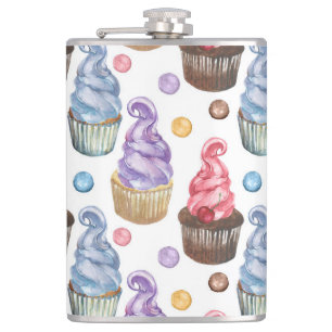 Flasques Aquarelle cupcakes colorés