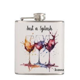 Flasques Aquarelle mignonne amusante juste un peu de vin No