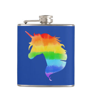 Flasques Aquarelle Rainbow Unicorn