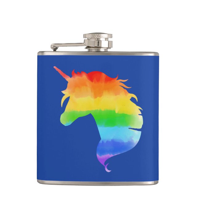 Flasques Aquarelle Rainbow Unicorn (Devant)