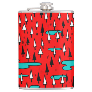 Flasques Arbres à main levée : motif de Noël scandinave.