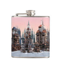 Art de la skyline de ville futuriste pastel fantas