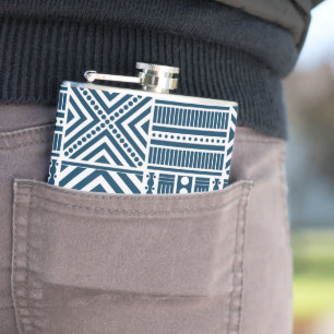 Flasques Art Motif tribal bleu