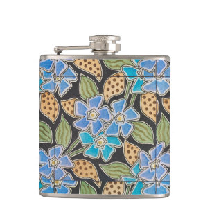 Flasques Art Nouveau Classique Fleur de Bleuet Orné