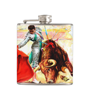 Flasques Art vintage d'affiche du Mexique de corrida de