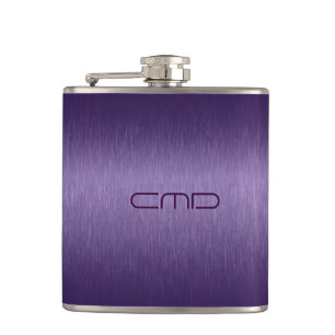 Flasques Aspect en aluminium brossé profond violet