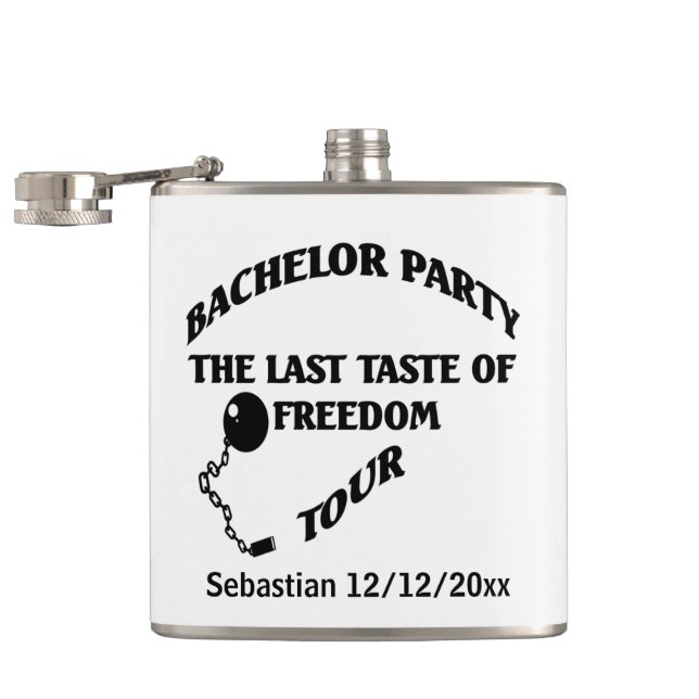 Flasques Bachelor Party Dernier Goût De Liberté Personnalis (Ouvert)