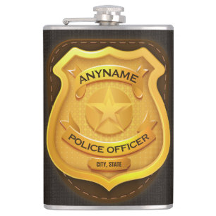 Flasques Badge de nom d'agent de police personnalisé