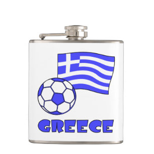 Flasques Ballon de football Grèce et drapeau grec