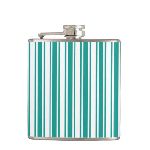 Flasques Bandes de bonbons turquoises et blanches