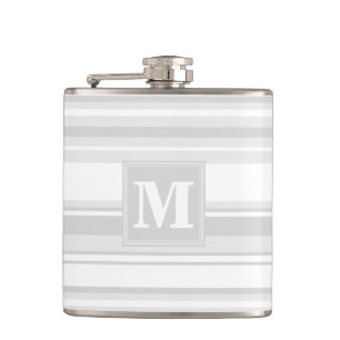 Flasques Bandes gris clair monogrammes