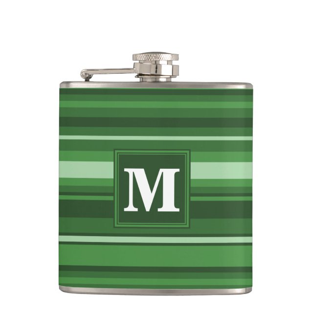 Flasques Bandes vertes monogrammes (Devant)
