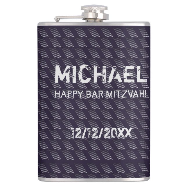 Flasques Bar Mitzvah Anniversaire Motif moderne (Devant)