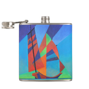 Flasques Bateau Abstrait Art Junk contre Deep Blue Sky