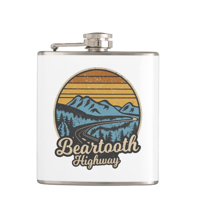 Flasques Beartooth Highway Montana Wyoming Retro (Devant)