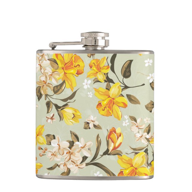 Flasques Beau motif floral lumineux élégant (Devant)