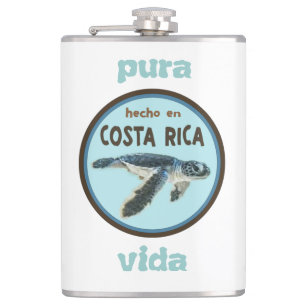 Flasques Bébé Tortue de mer, Costa Rica, Pura Vida Flask