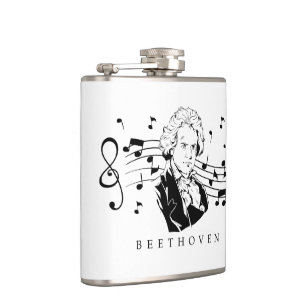 Flasques Beethoven avec des notes dans l'arrière - plan