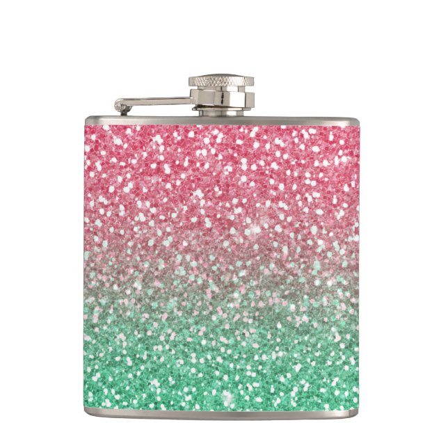 Flasques Belle parties scintillant verte tendance girly tre (Devant)