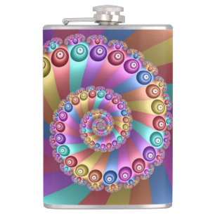 Flasques Belles couleurs arc-en-ciel Art fractal Abstrait