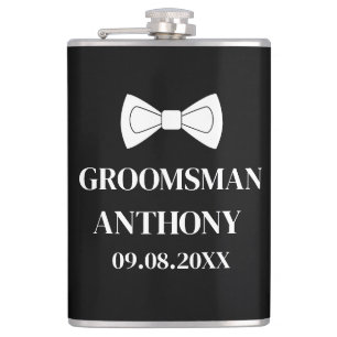 Flasques Best Man Black Elegant Simple Cadeaux Mariage