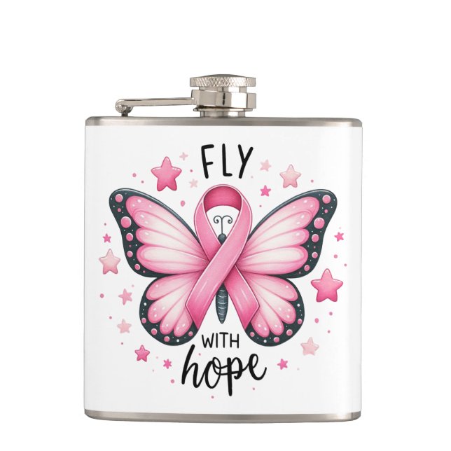 Flasques Beurre à ruban rose pour la lutte contre le cancer (Devant)