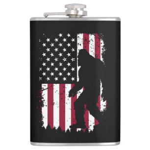 Flasques Bigfoot Patriotique Drapeau Américain Sasquatch