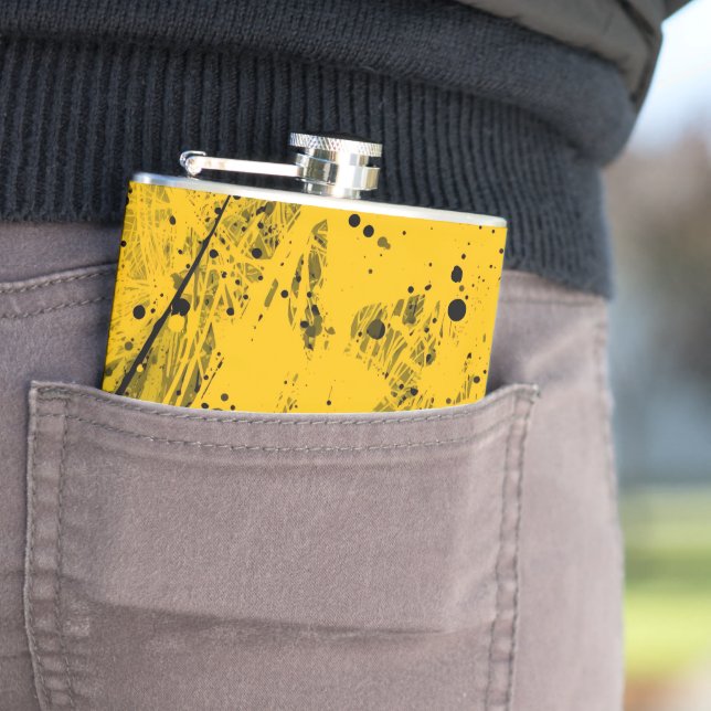 Flasques Black and Yellow Paint Splashes (In Situ)