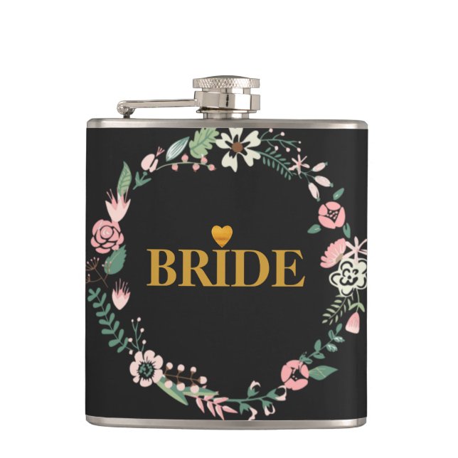 Flasques Black Gold Heart Bride (Devant)