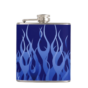 Flasques Bleu frais emballant des flammes